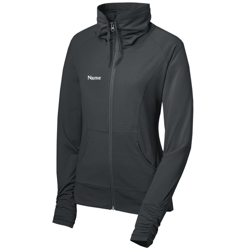 Ladies Sport Tek Sport Wick Stretch Full Zip Jacket -- Charcoal Grey