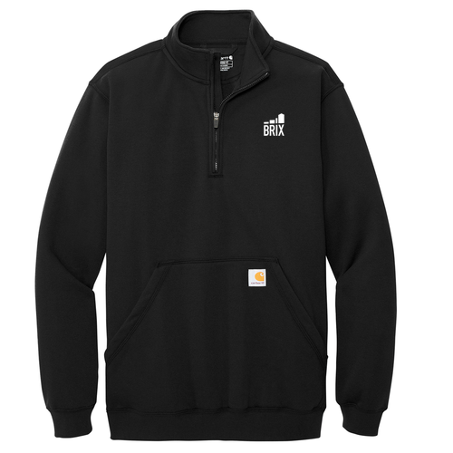 Carhartt Midweight 1/4-Zip Mock Neck Sweatshirt -- Black w/ White Print