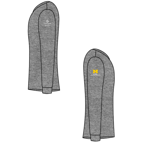 Mens/Unisex District Made Soft Perfect Tri Long Sleeve Tee -- Grey Frost