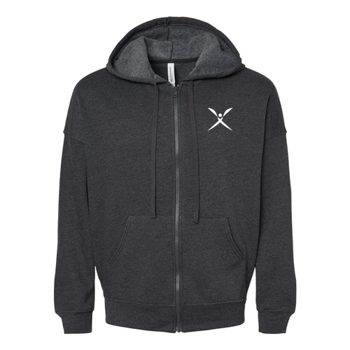 Bella+ Canvas Dark Grey Sponge Fleece Full-Zip Hoodie