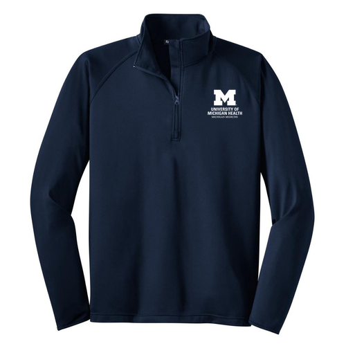 Mens/Unisex Sport Tek Sport Wick Stretch Half Zip Pullover -- True Navy