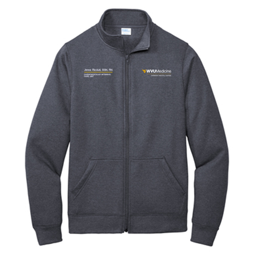 Port and Company Core Fleece Cadet Full-Zip Sweatshirt -- Heather Navy