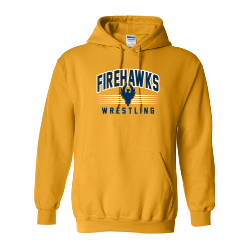 Fire Hawks Wrestling (Adult Hoodie) -- Gold