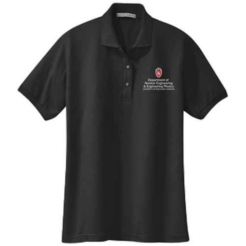 Port Authority Ladies Silk Touch Sport Shirt. Embroidered-- Black