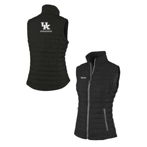 Charles River Ladies Radius Quilted Vest -- Black / Grey