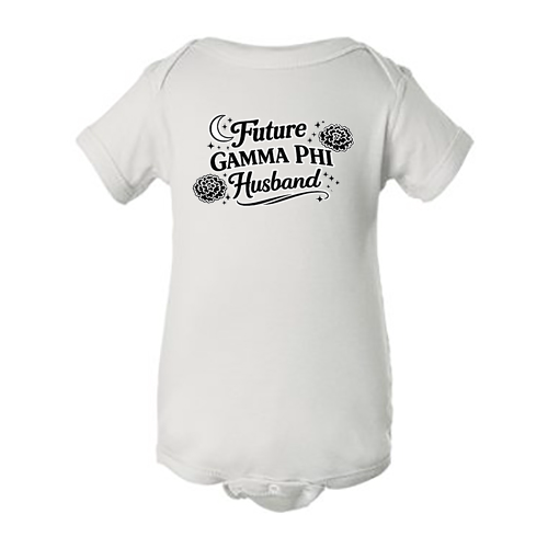 Rabbit Skins Lap Shoulder Future Gamma Phi Husband Onesie Infant -- White