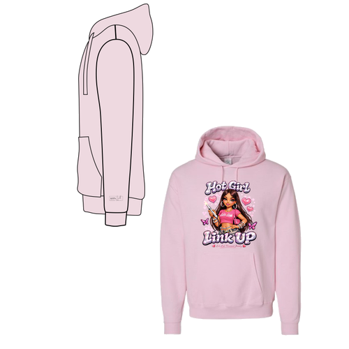 Hanes Unisex EcoSmart Hooded Sweatshirt -- Pale Pink