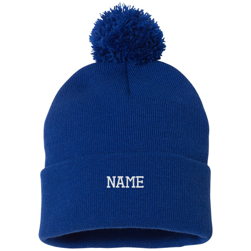 Sportsman Pom Pom Knit Hat -- Royal Blue