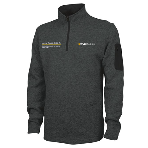 Embroidered Charles River Mens Heathered Fleece Pullover -- Charcoal Heather