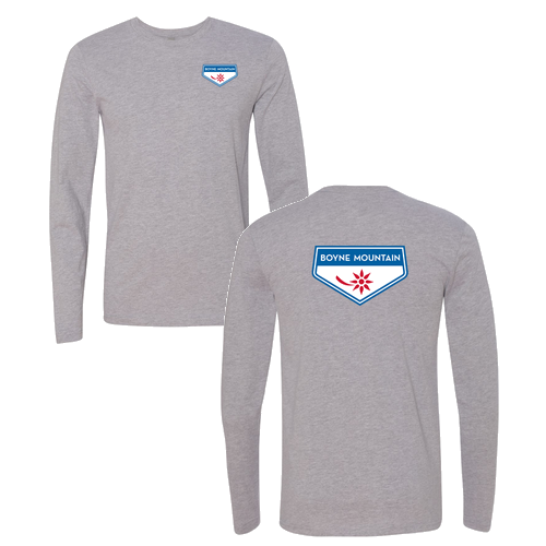 Boyne Mountain Logo 2 Full Color -- Long Sleeve Heather Grey