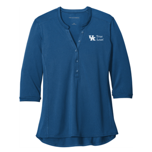 Port Authority Ladies UV Choice Pique Henley -- True Blue