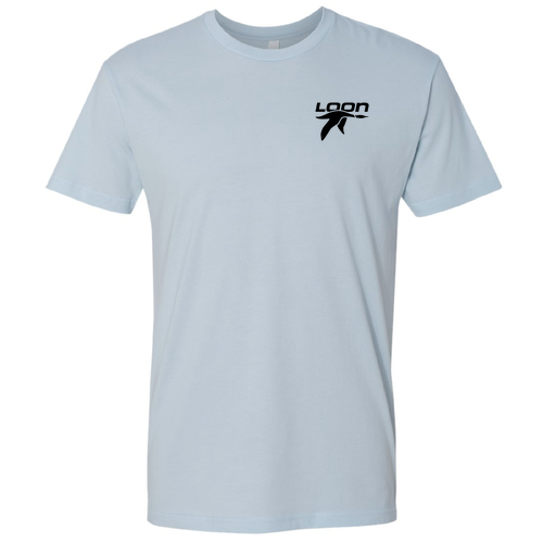 Loon Logo 2 Black Ink -- Short Sleeve Light Blue