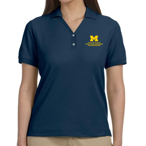 Ladies Devon and Jones Pique Polo -- Navy, $43