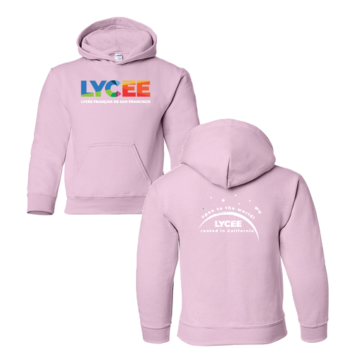 Youth Gildan Heavy Blend Hooded Sweatshirt -- Light Pink