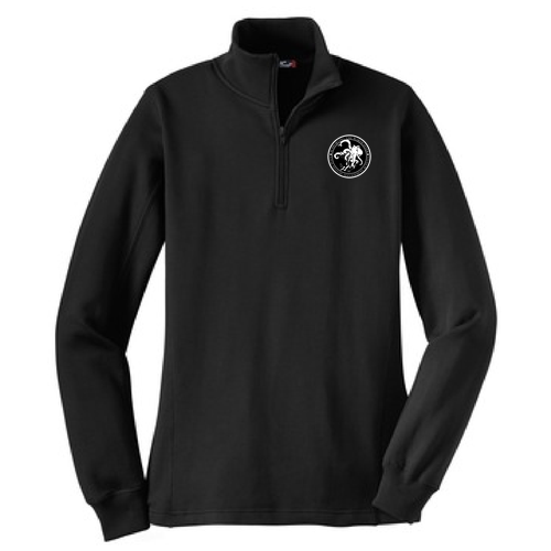 Sport Tek Ladies Quarter Zip Sweatshirt -- Black