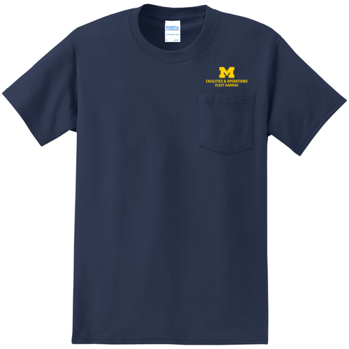 Mens/Unisex Port and Company Tall Essential Pocket Tee -- Navy, Fleet Garage, $27