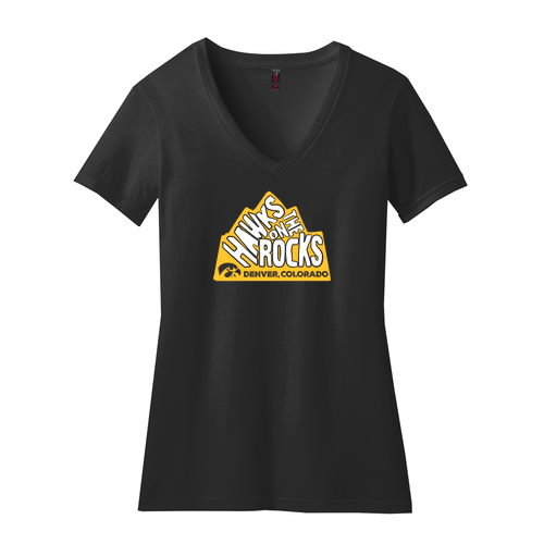 District Made Ladies Perfect Blend V-Neck Tee -- Black