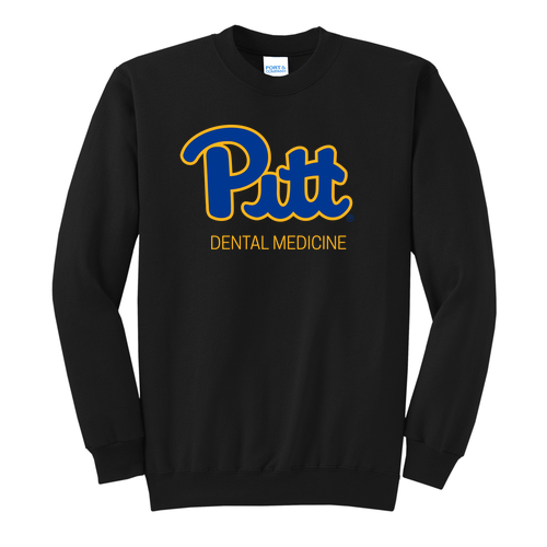 Blue/Gold Script Crewneck Sweatshirt -- Jet Black
