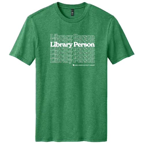 District Made Perfect Blend Tee -- Heathered Kelly Green, Library Person