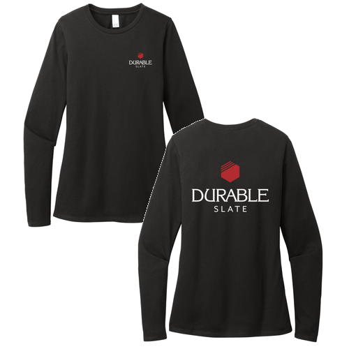 District Women's Perfect Blend CVC Long Sleeve Tee -- Black