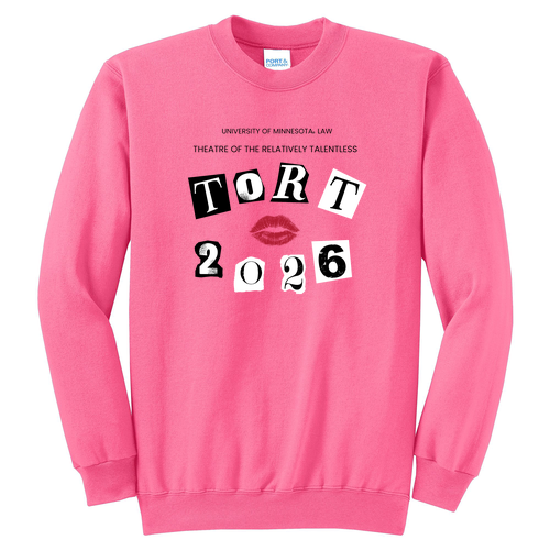 Port and Company Classic Crewneck Sweatshirt -- Neon Pink