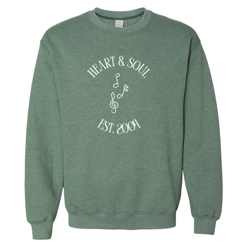 Gildan Heavy Blend Crew Neck Sweatshirt -- Heather Dark Green