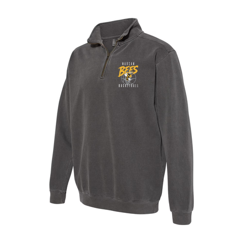 Warsaw Bees Comfort Colors Unisex Garment-Dyed Quarter-Zip Sweatshirt -- Pepper