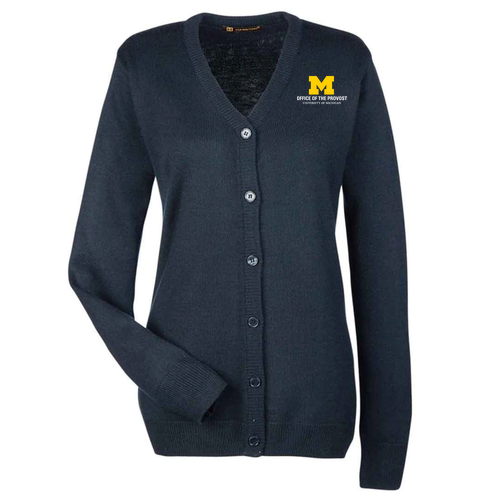 V-Neck Button Cardigan Sweater -- Dark Navy