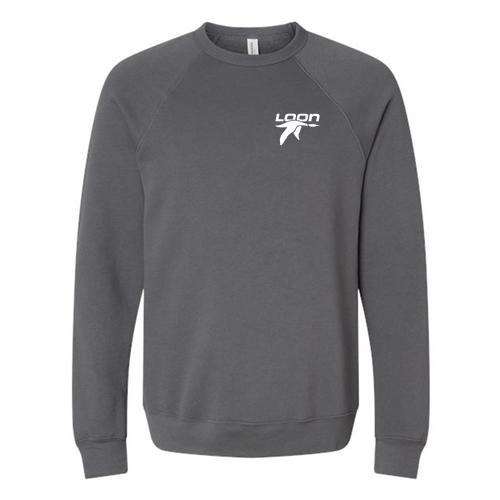 Loon Logo 2 White Ink -- Crewneck Sweatshirt Asphalt