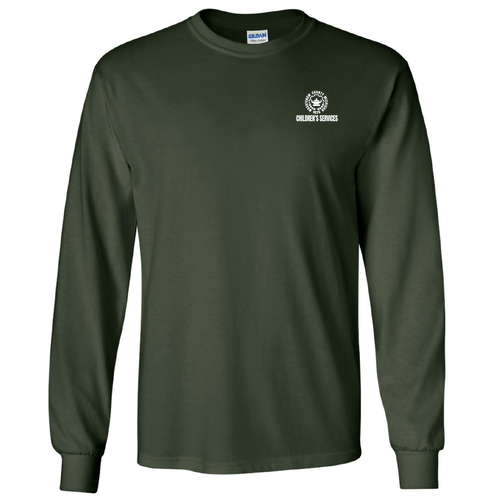 Gildan Ultra Cotton Longsleeve Basic T-Shirt -- Forest Green
