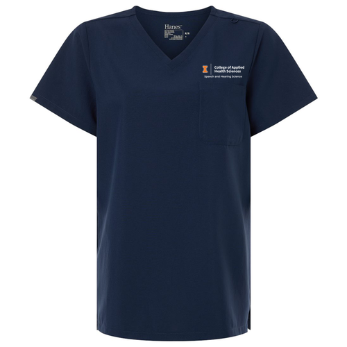 Hanes Women's V-Neck 1 Pocket Scrub Top -- Navy