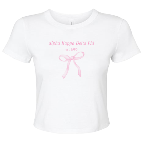 Bella+Canvas Women's Micro Rib Baby Tee -- Ribbon Design