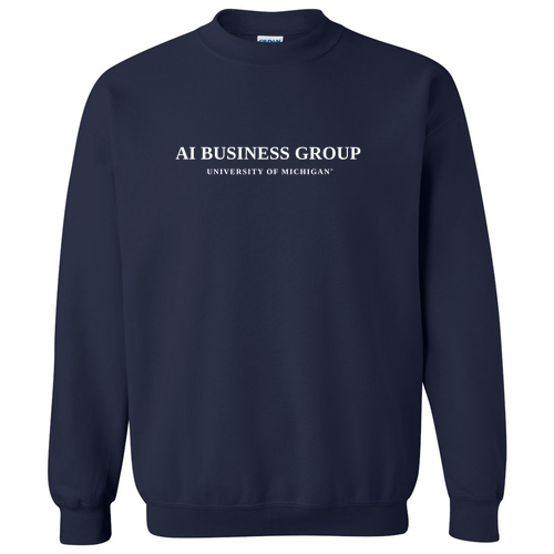 Printed Crew Neck Sweatshirt -- Navy