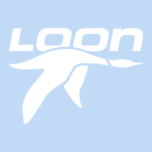 Loon Logo 2 White Ink -- Short Sleeve Light Blue