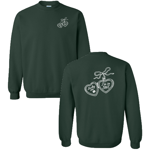 Gildan Heavy Blend Crew Neck Sweatshirt -- Forest Green Locket Design