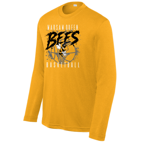Queen Bees Sport Tek Youth Long Sleeve PosiCharge Competitor Tee -- Gold