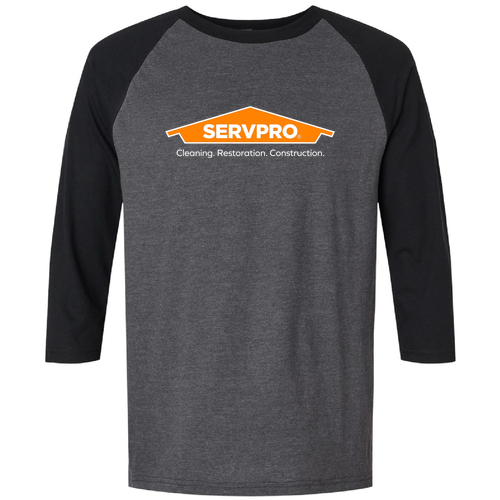 American Apparel CVC Unisex Raglan T-Shirt -- Heather Charcoal / Black