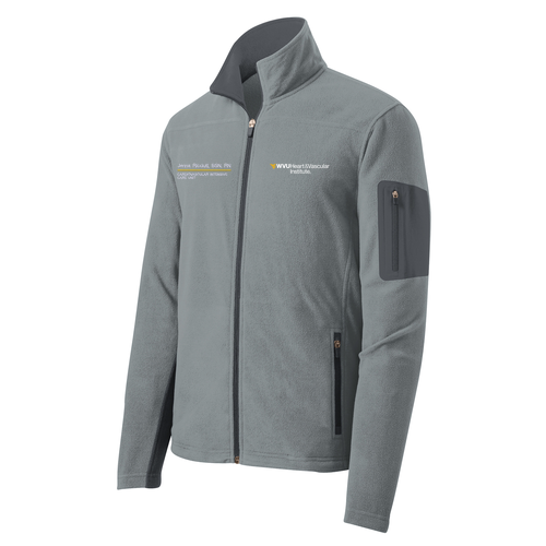 Port Authority Summit Fleece Full Zip Jacket -- Frost Grey / Magnet
