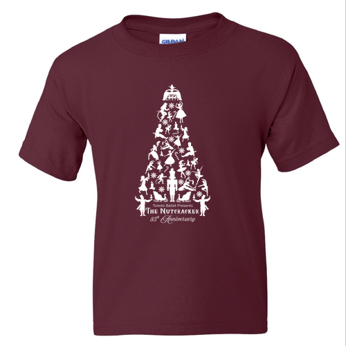 Youth Nutcracker 85th Anniversary Tee | 50/50 Blend Maroon