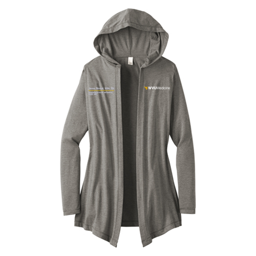 District Womens Perfect Tri Hooded Cardigan -- Grey Frost