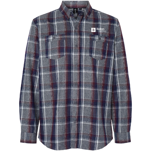 Mens/Unisex Burnside Perfect Flannel Work Shirt -- Heather Grey / Navy