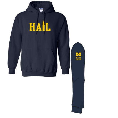 Mens/Unisex Gildan Heavy Blend Hooded Sweatshirt -- Navy, Willis Tower