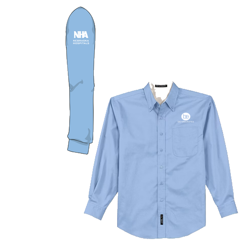 Port Authority Tall Long Sleeve Easy Care Shirt -- Light Blue / Light Stone