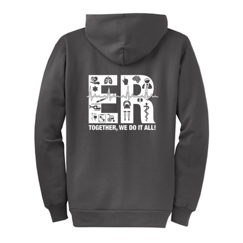 Port and Company Classic Full Zip Hooded Sweatshirt -- Charcoal