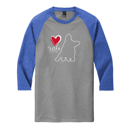 District Made Mens Perfect Tri Raglan -- Grey Frost / Royal Frost