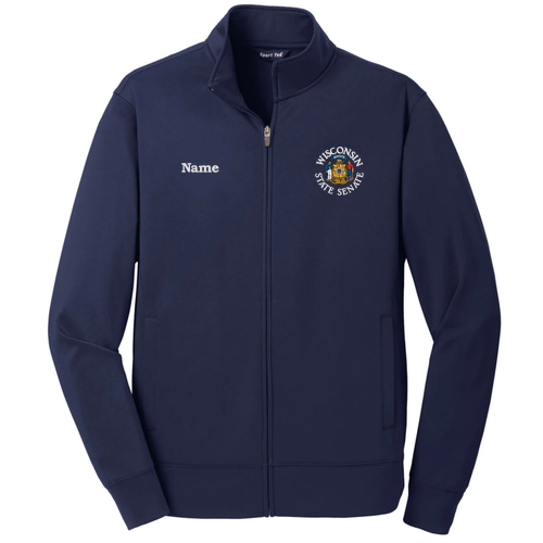 Sport-Tek Sport-Wick Fleece Full-Zip Jacket -- Navy (Embroidery)