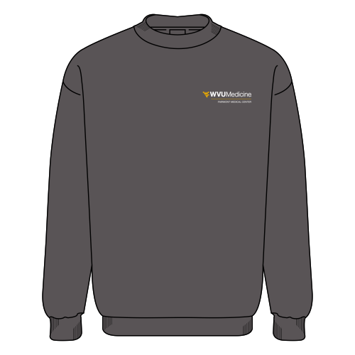 Screen Printed Port and Company Classic Crewneck Sweatshirt -- Charcoal