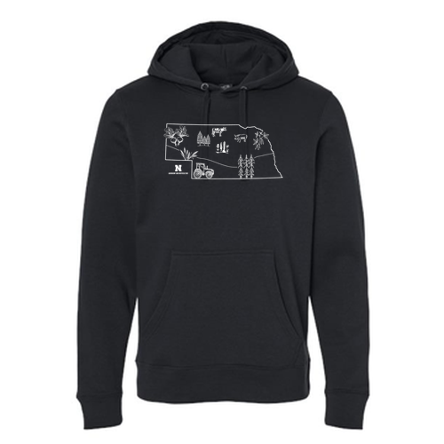 J America Unisex BTB Fleece Hooded Sweatshirt -- Black