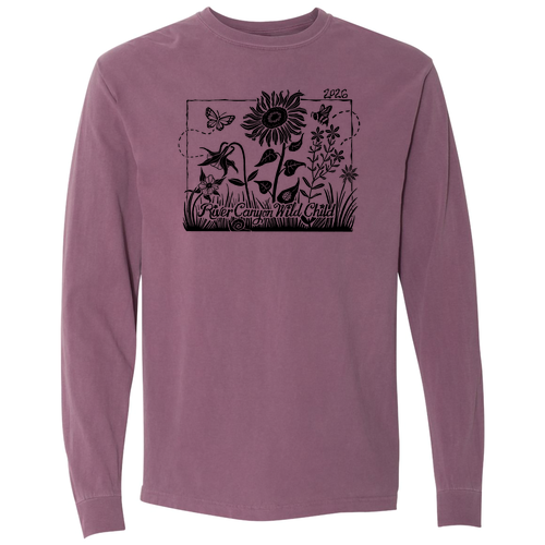 Comfort Colors Unisex Garment-Dyed Heavyweight Long Sleeve T-Shirt -- Berry