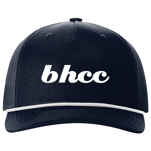 Richardson Five-Panel Trucker with Rope Cap -- Navy / White